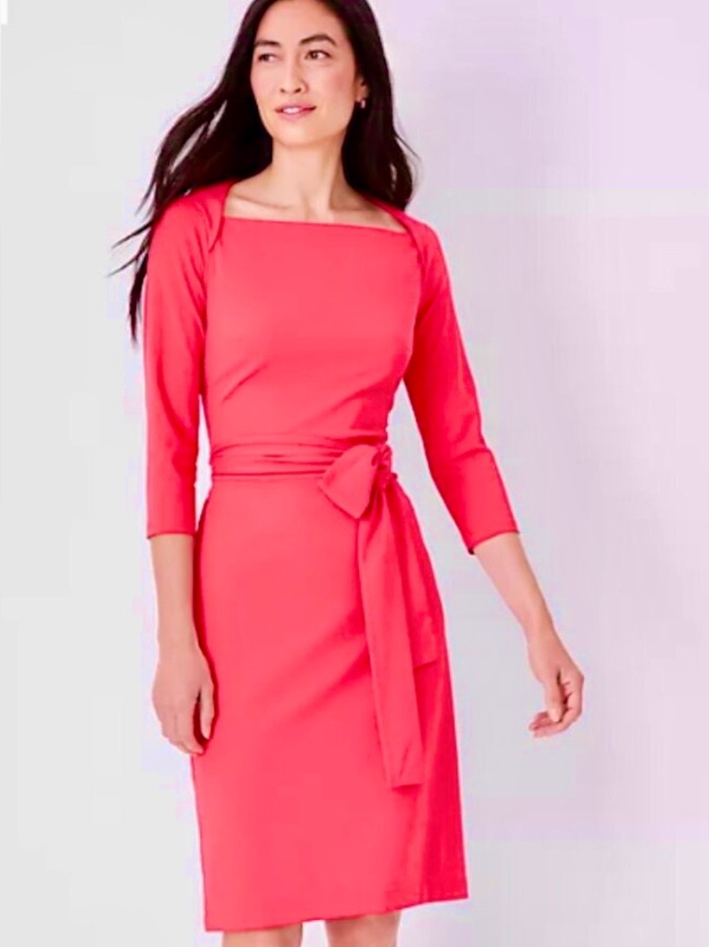 Ann Taylor NWT Fushsia Envelope Neckline Dress Size 16